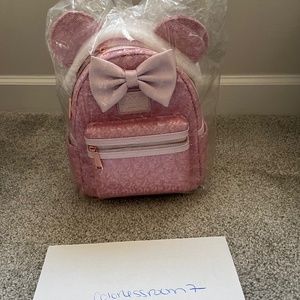 Pink sequins cotton candy loungefly minibackpack